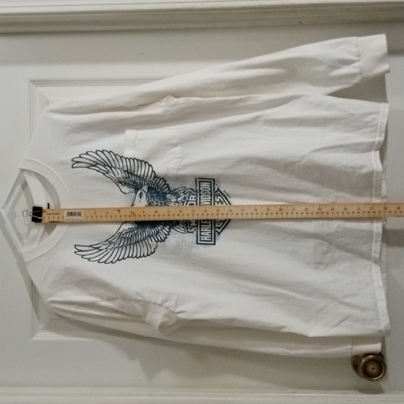 Harley-Davidson White Long Sleeve Pocket Tee Men’s Medium - Picture 6 of 6